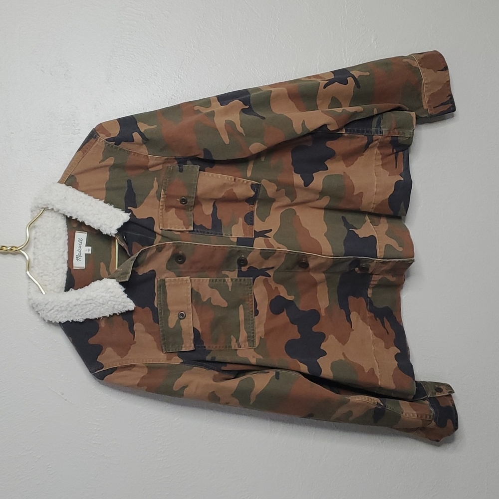 Madewell Northward Cropped Army Jacket in Cottontail Camo Size Large
